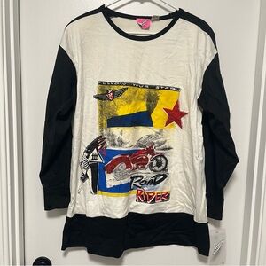 Vintage NWT Pinwheels Road Rider Long Sleeve Shirt OS